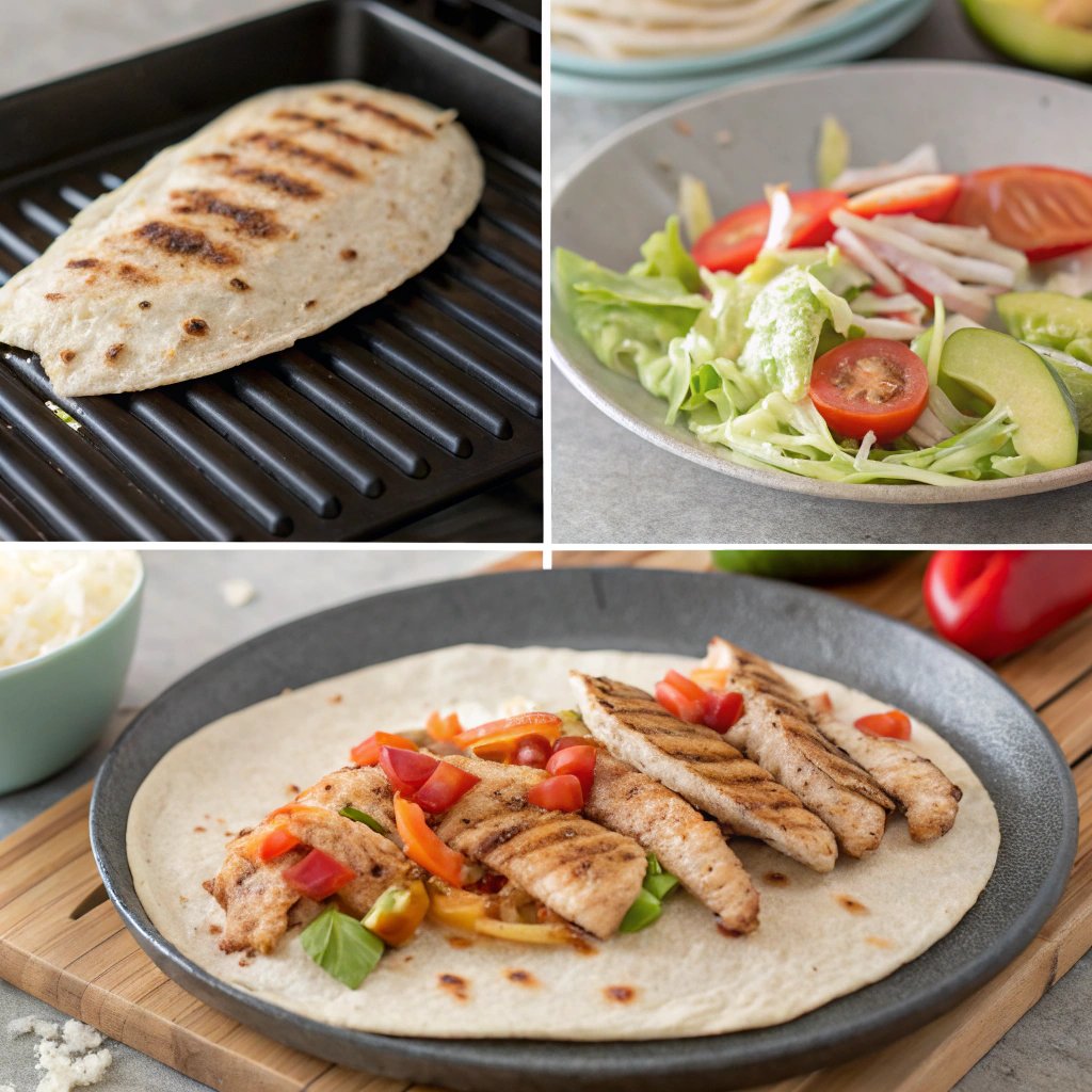 Steps grilled chicken wrap