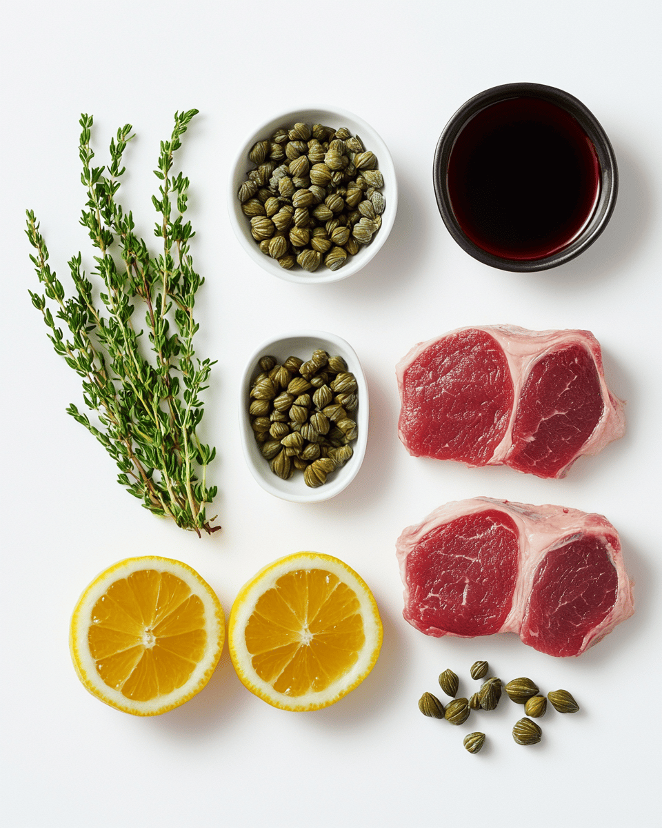 Pork medallions with balsamic vinegar and capers ingredients