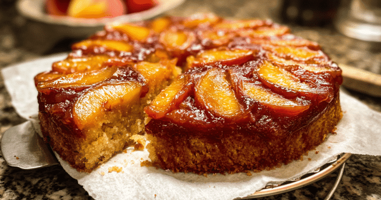 Bourbon Peach Upside Down Cake