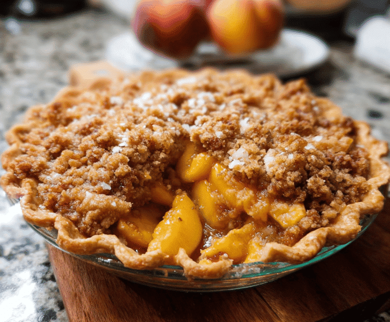 Brown Sugar Peach Crumble Pie