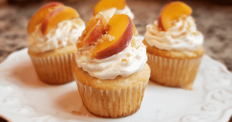 Honey Peach Cream Cheese Cupcakes