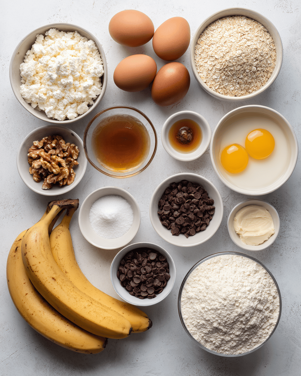 Banana bread with cottage cheese ingredients
