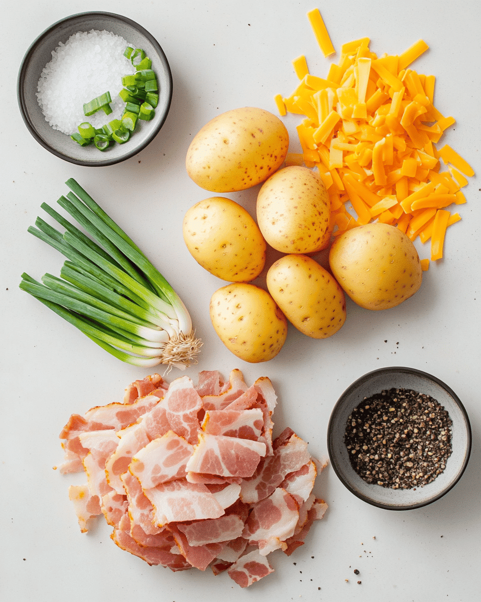 Crispy Cheese and Bacon Potatoes are oven‑roasted to golden perfection with gooey cheese and smoky bacon—easy, flavorful, and perfect for any meal.