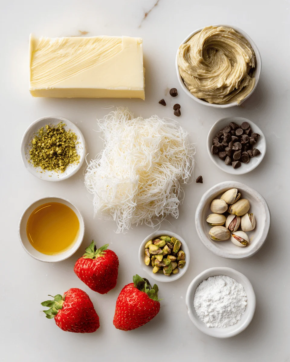 Dubai chocolate strawberry cup ingredients