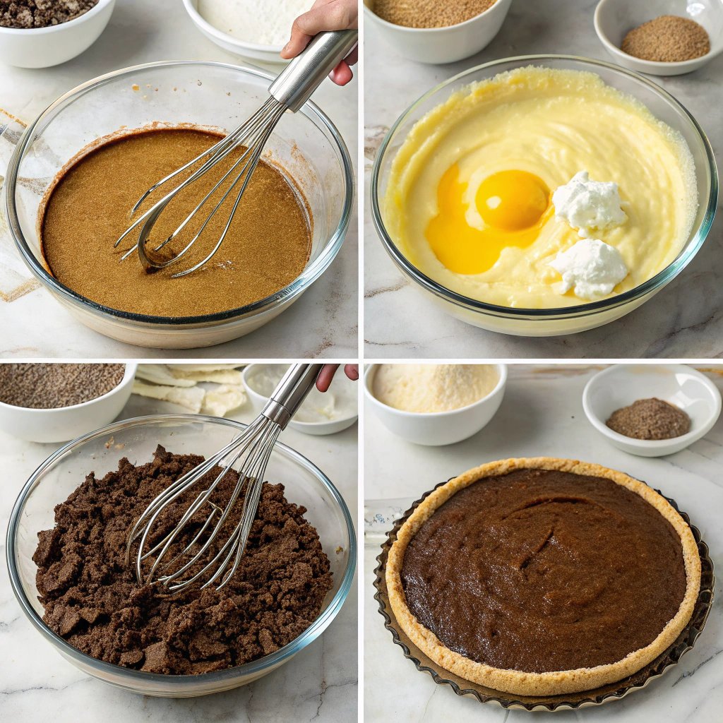 Steps Brownie Crust Pudding Pie