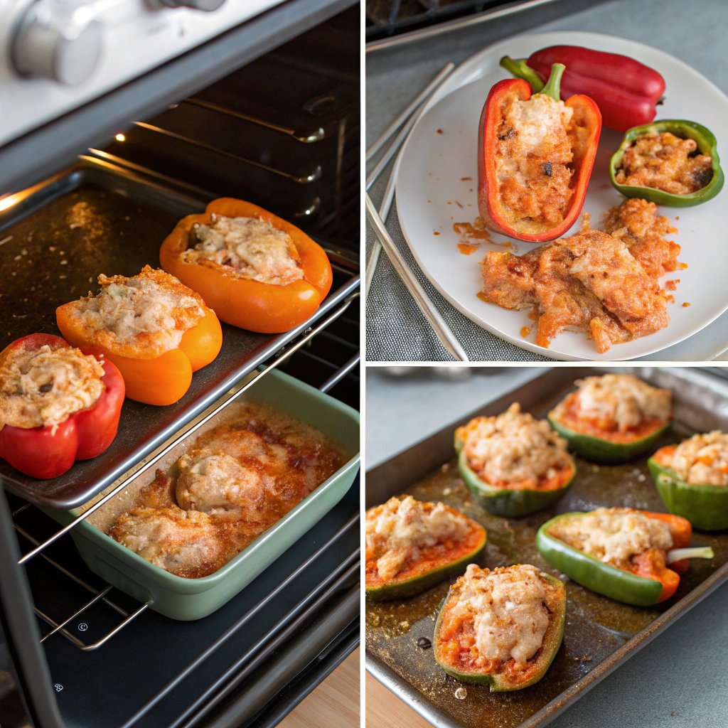 Steps Buffalo Chicken Stuffed Peppers