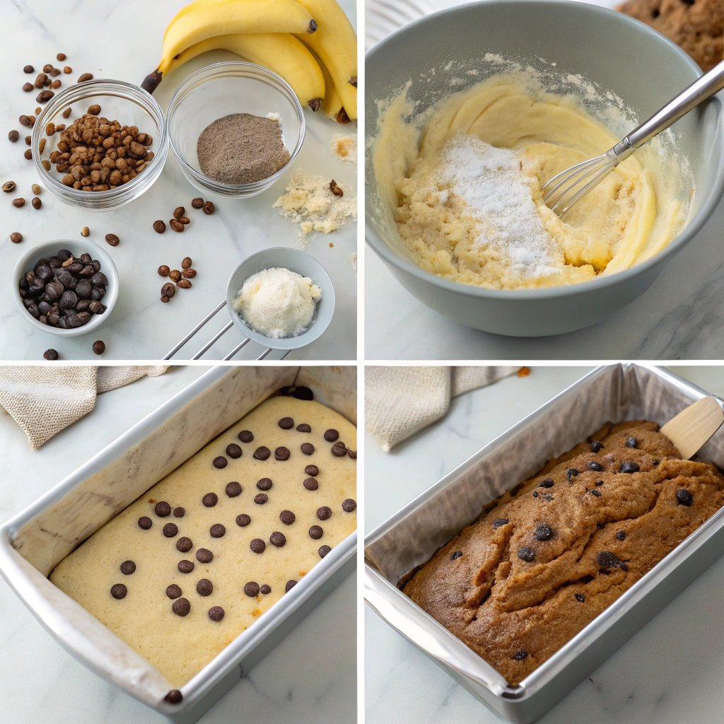 Steps chocolate chip banana bread recipe