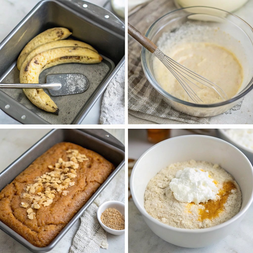 Steps cottage cheese protein banana bread