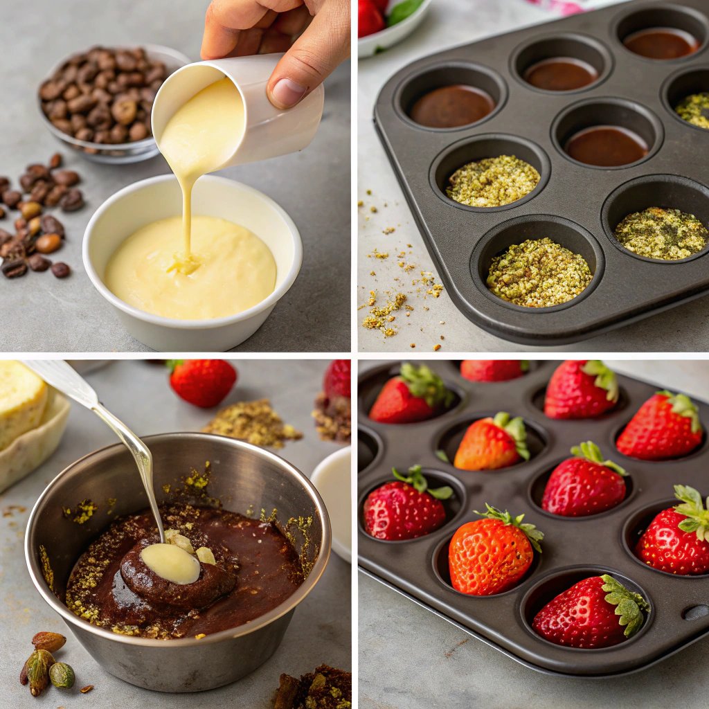 Dubai chocolate strawberry cup How to Make