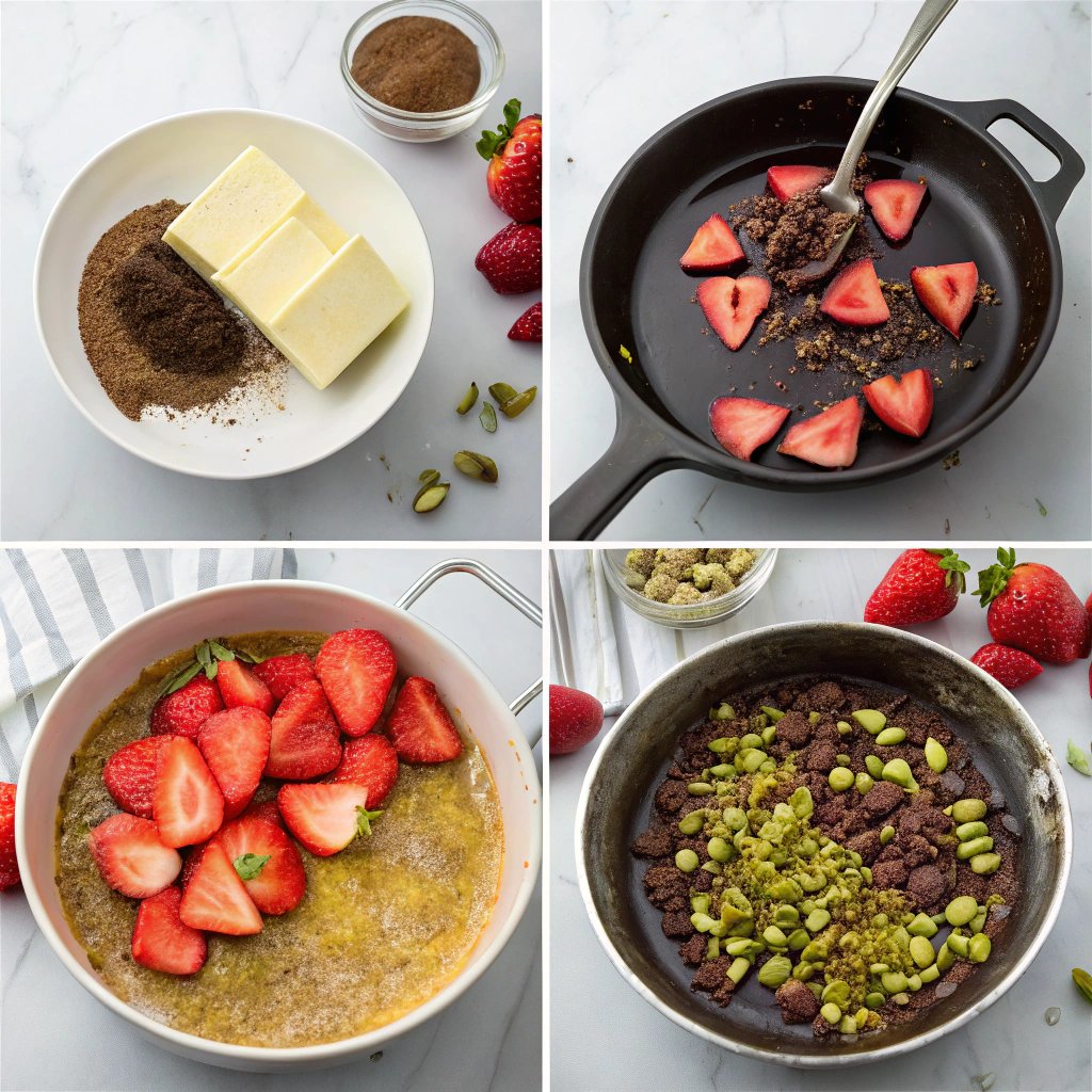 Steps dubai chocolate with strawberries