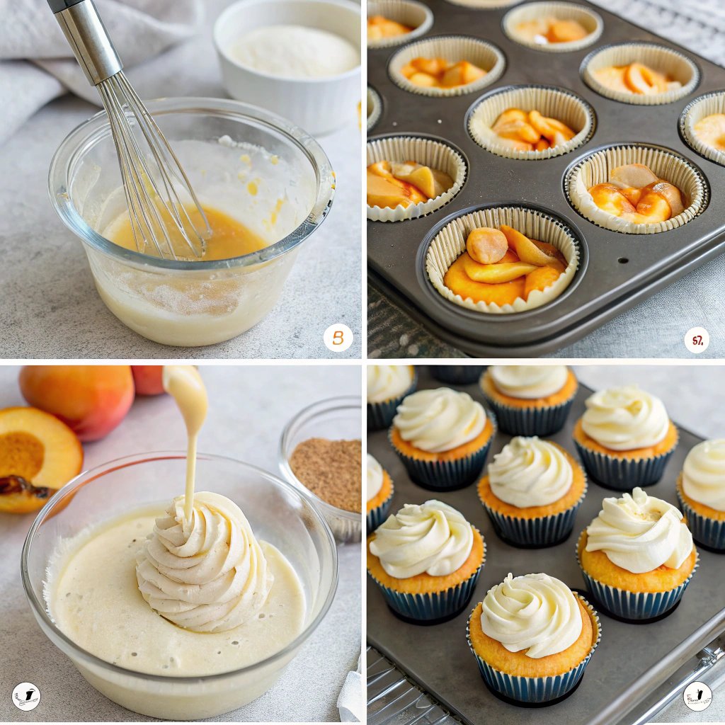 Steps Honey Peach Cream Cheese Cupcakes