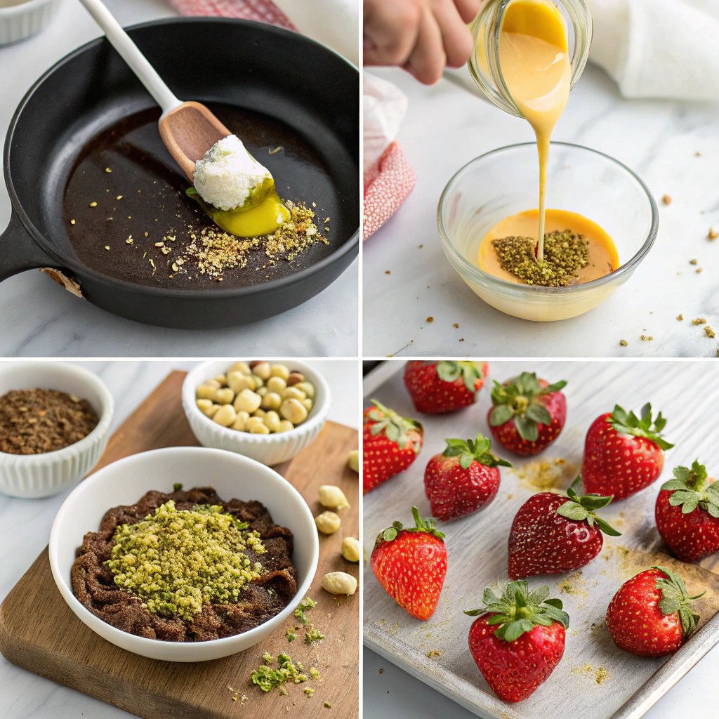how to make dubai chocolate strawberries