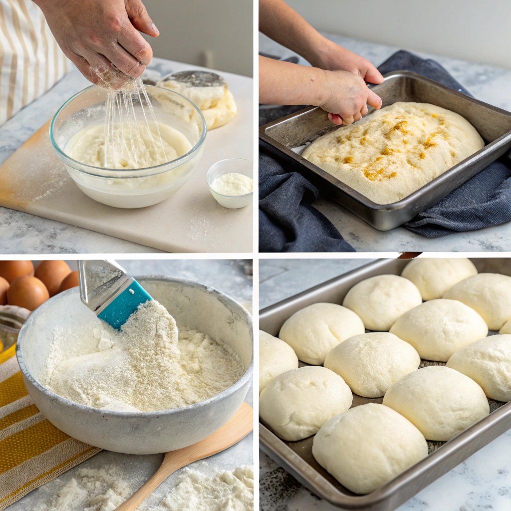 Steps mozzarella stuffed bread