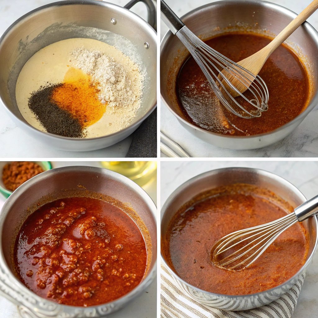 Steps red enchilada sauce