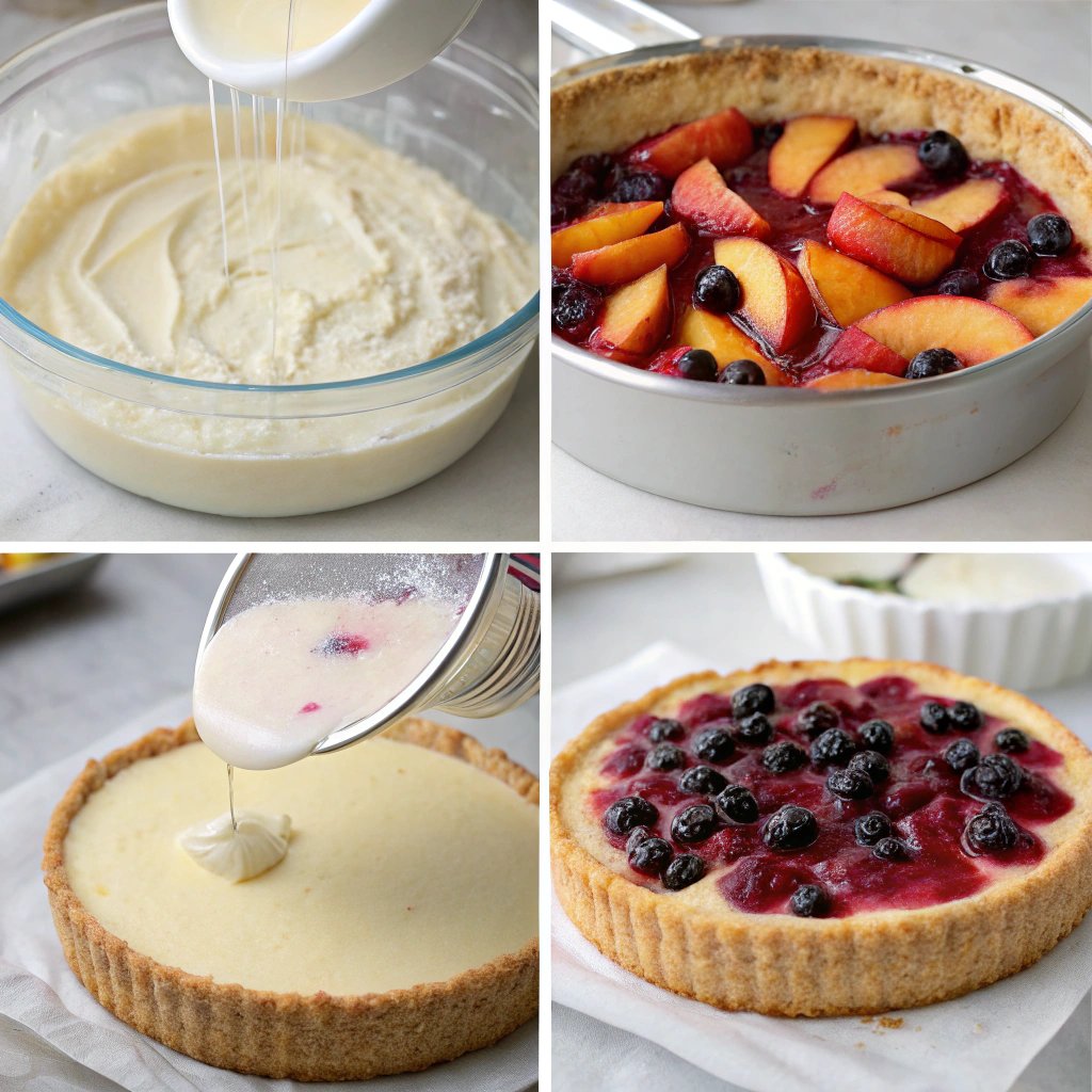 Steps Summer Berry and Peach Cheesecake