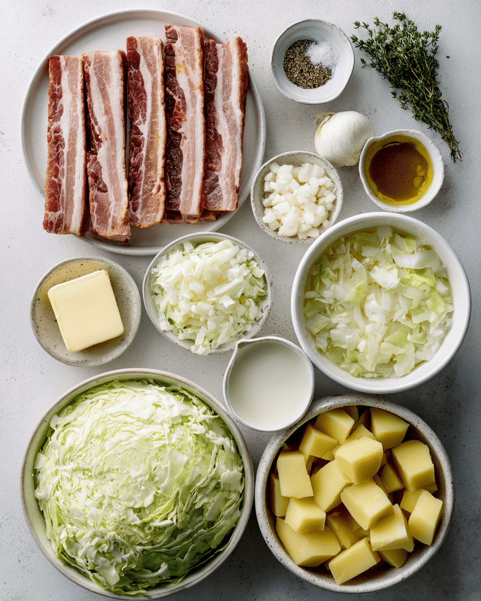 This Irish Bacon, Cabbage, and Potato Soup is warm, hearty, and perfect for St. Patrick’s Day. Easy to make and full of rustic flavor.