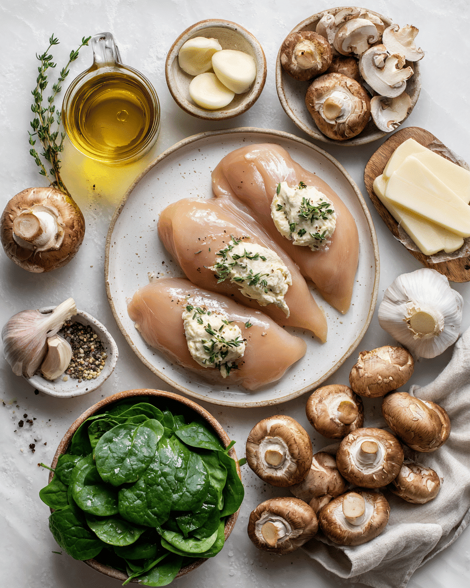 Try this Mushroom Stuffed Chicken Breast filled with garlic mushrooms, spinach, and cheese. One-pan, elegant, and perfect for a cozy dinner.