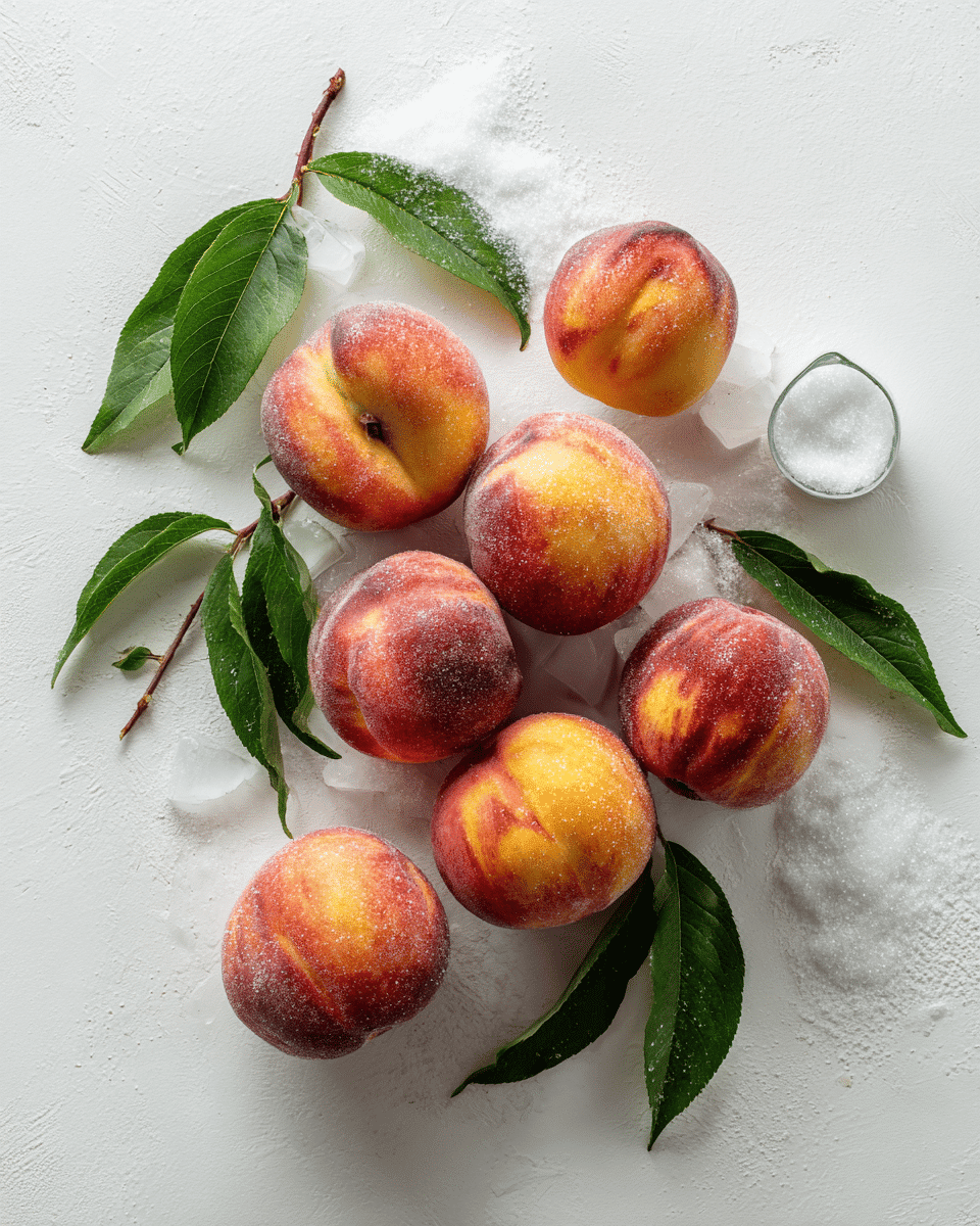 Try this Peach Sorbet made with ripe peaches, sugar, and lemon juice for a naturally fruity, dairy‑free treat that's perfect for summer.