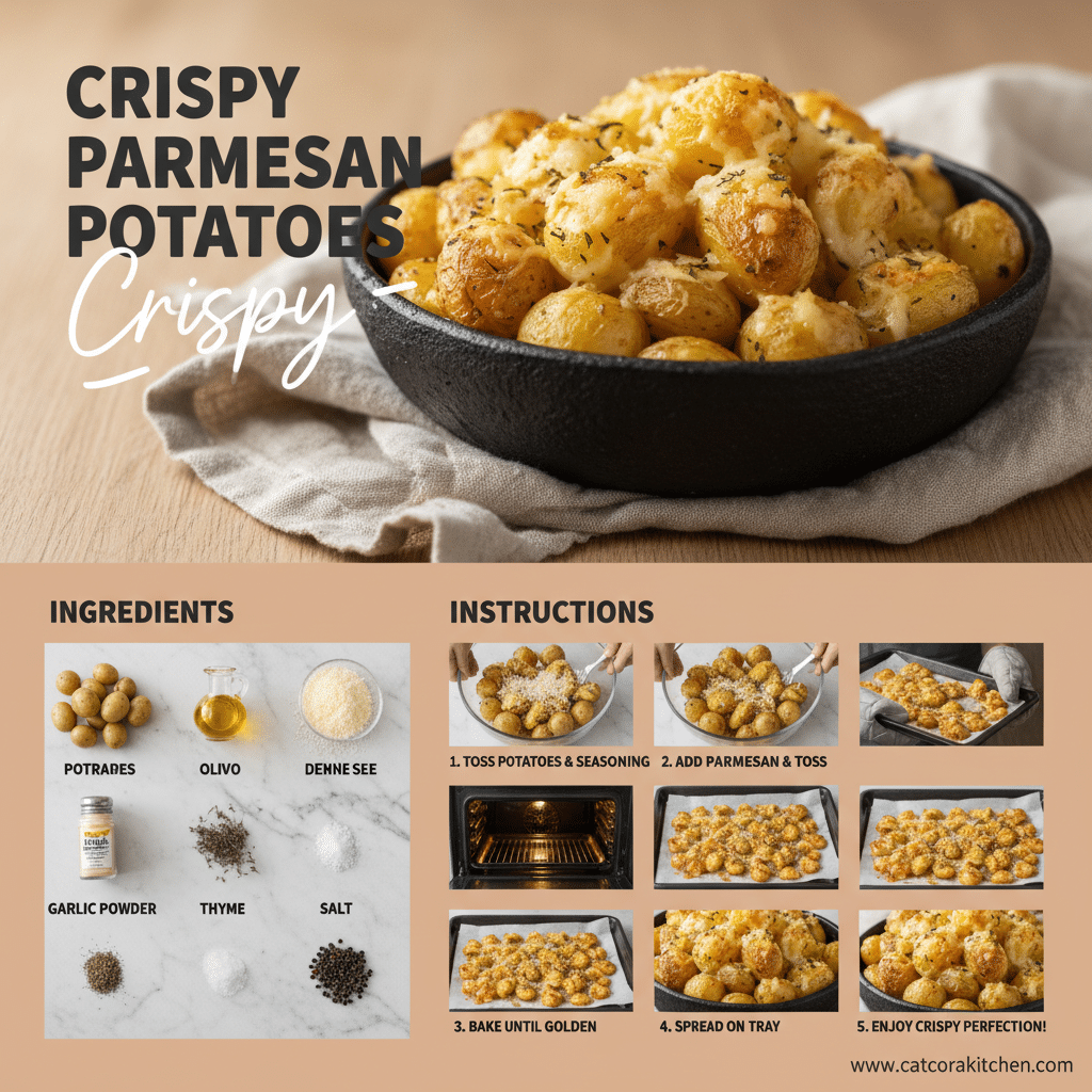 card recipe ingredients and instructions Crispy Parmesan Potatoes