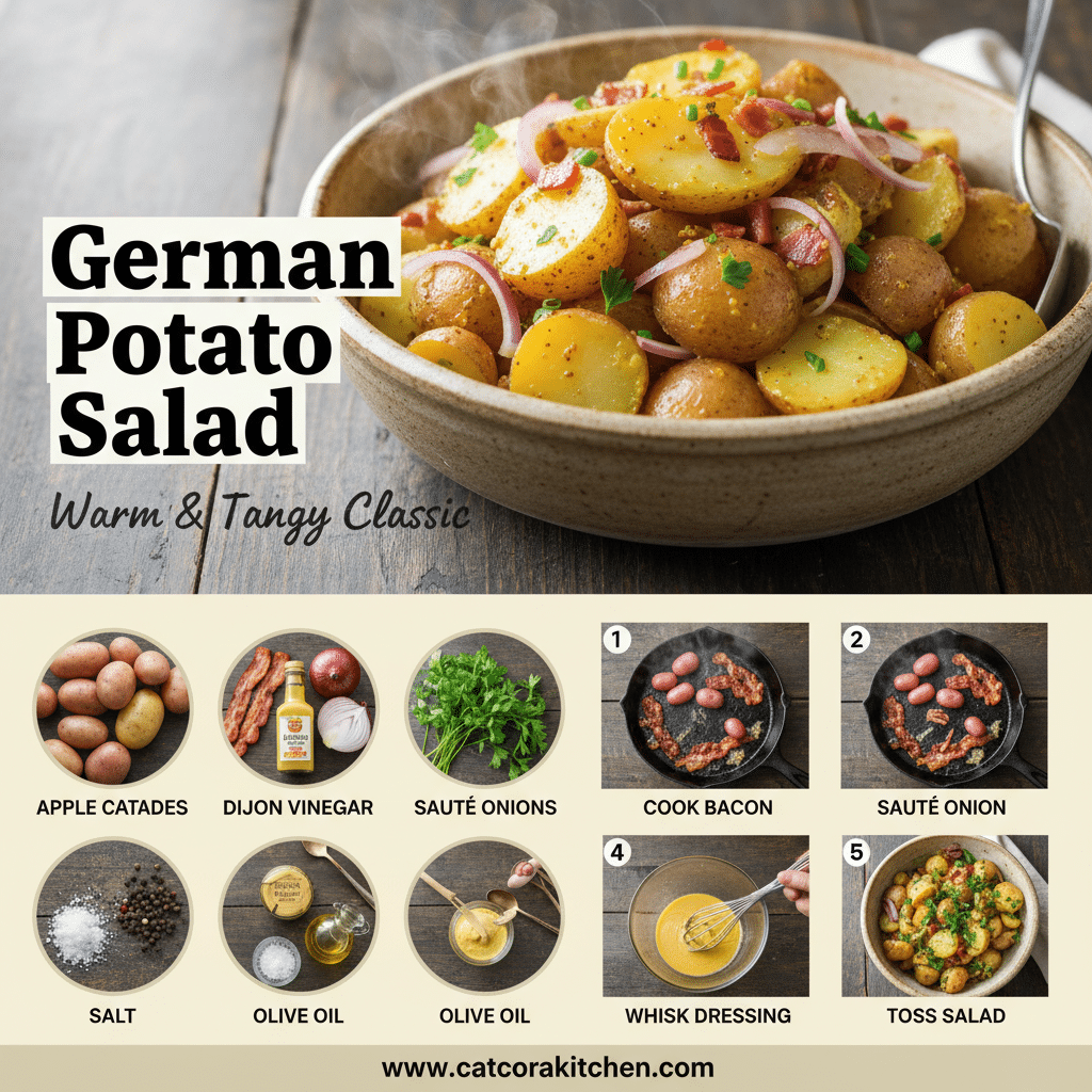 card recipe ingredients and instructions German potato salad