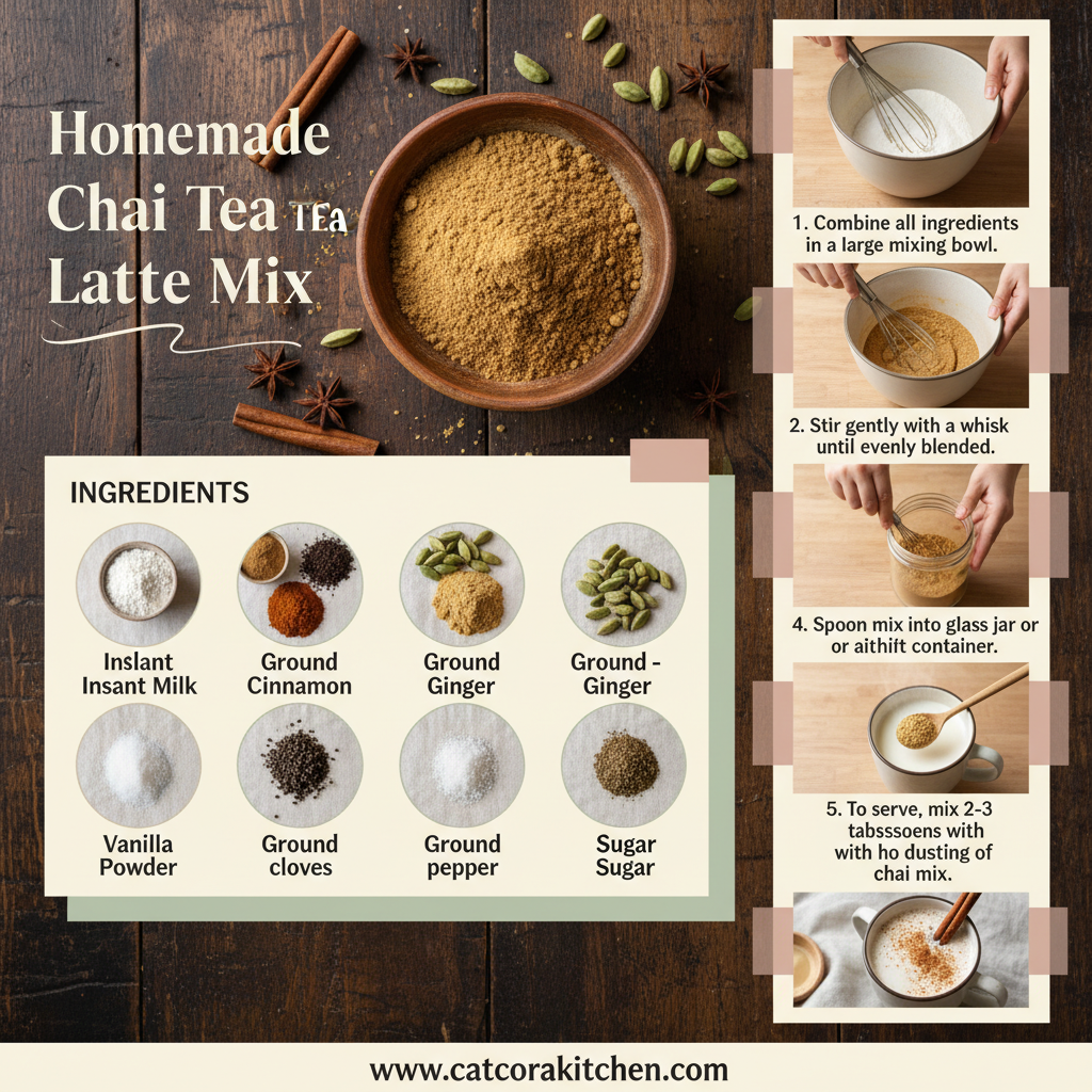 card recipe ingredients and instructions Homemade Chai Tea Latte Mix