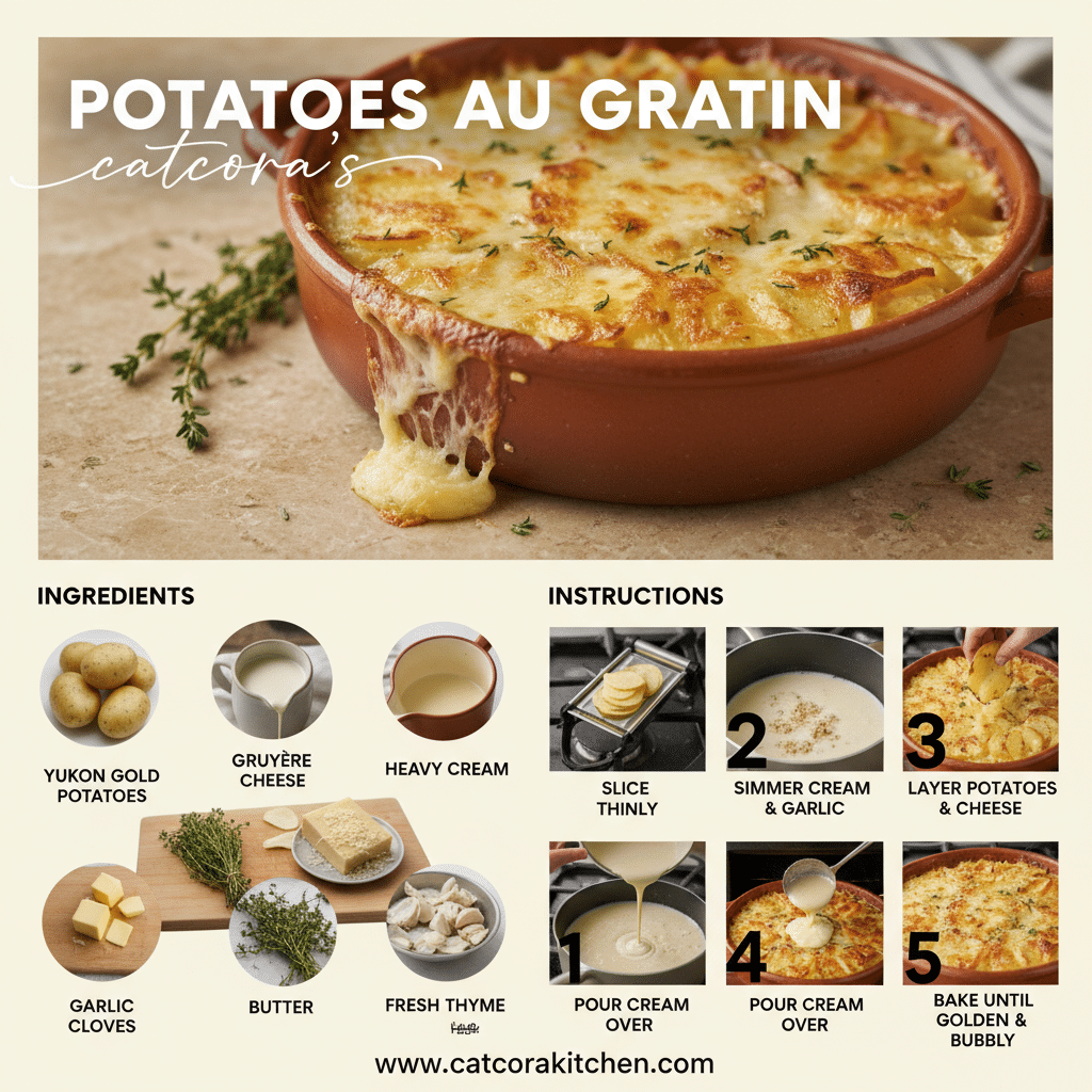 card recipe ingredients and instructions potatoes au gratin